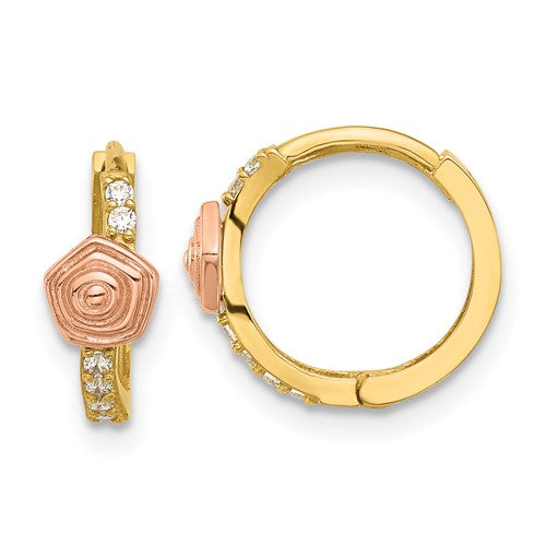 14k-madi-k-polished-two-tone-cz-hinged-huggie-hoop-earrings-SolomonJeweler-Wichita-KS-CustomJewelry