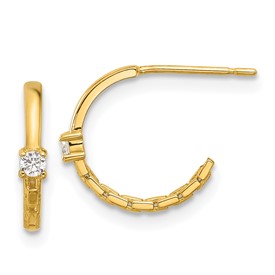 14k-madi-k-polished-cz-link-post-hoop-earrings-SolomonJeweler-Wichita-KS-CustomJewelry