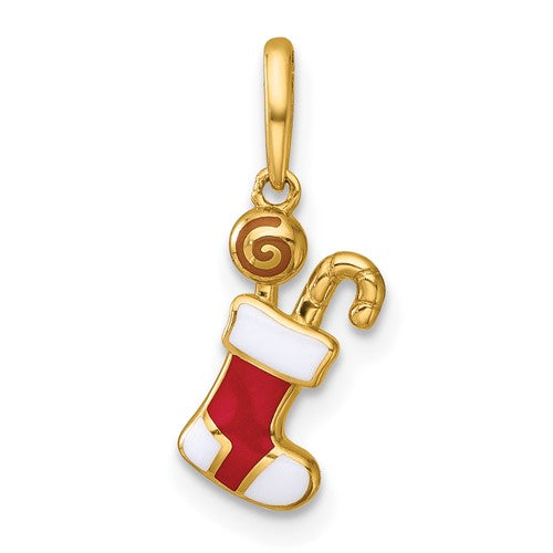 14k-madi-k-polished-red-white-epoxy-christmas-stocking-pendant-SolomonJeweler-Wichita-KS-CustomJewelry