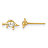 14k-madi-k-polished-and-grooved-cz-stegosaurus-post-earrings-SolomonJeweler-Wichita-KS-CustomJewelry