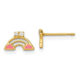 14k-madi-k-polished-pink-enamel-and-cz-rainbow-post-earrings-SolomonJeweler-Wichita-KS-CustomJewelry