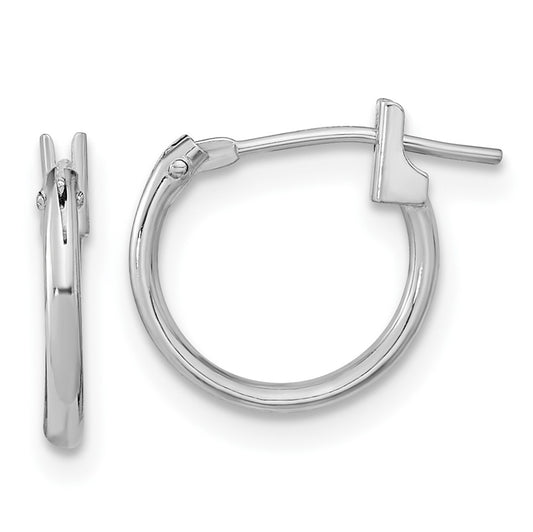 14k White Gold Madi K Hoop Earrings - Solomon Jewelers