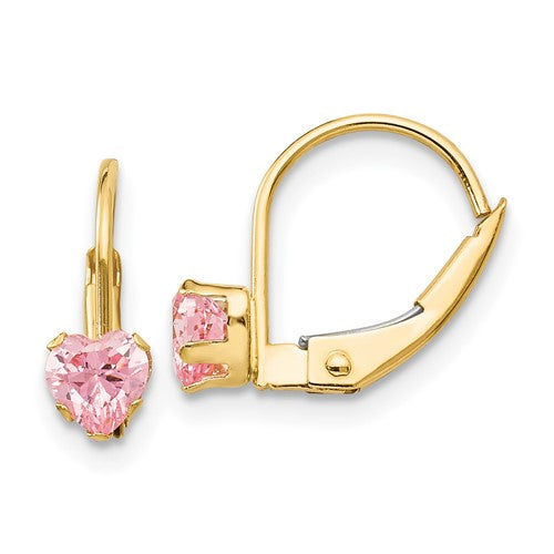 14k-madi-k-leverback-4mm-pink-cz-earrings-SolomonJeweler-Wichita-KS-CustomJewelry