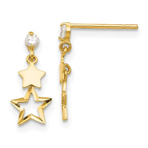 14k-madi-k-cz-polished-star-post-dangle-earrings-SolomonJeweler-Wichita-KS-CustomJewelry