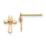 14k-yellow-rose-gold-madi-k-childrens-cross-heart-post-earrings-SolomonJeweler-Wichita-KS-CustomJewelry