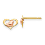 14k-yellow-rose-gold-madi-k-childrens-heart-post-earrings-SolomonJeweler-Wichita-KS-CustomJewelry