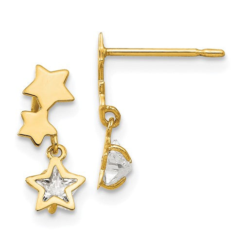 14k-madi-k-cz-childrens-star-dangle-post-earrings-SolomonJeweler-Wichita-KS-CustomJewelry