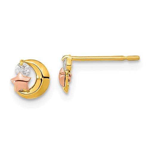 14k-yellow-rose-gold-madi-k-cz-moon-and-star-post-earrings-SolomonJeweler-Wichita-KS-CustomJewelry