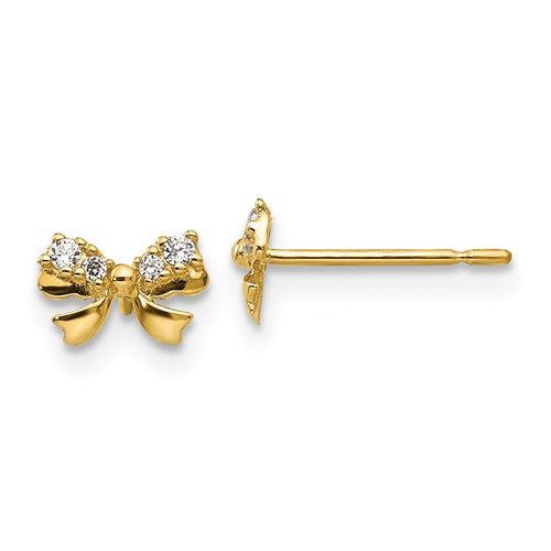 14k-madi-k-cz-childrens-bow-post-earrings-SolomonJeweler-Wichita-KS-CustomJewelry