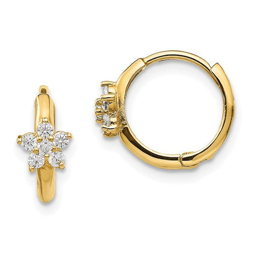 14k-madi-k-cz-childrens-flower-hinged-hoop-earrings-SolomonJeweler-Wichita-KS-CustomJewelry