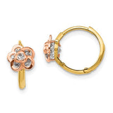14k-yellow-rose-gold-madi-k-cz-flower-hinged-hoop-earrings-SolomonJeweler-Wichita-KS-CustomJewelry