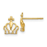 14k-madi-k-cz-childrens-crown-post-earrings-SolomonJeweler-Wichita-KS-CustomJewelry