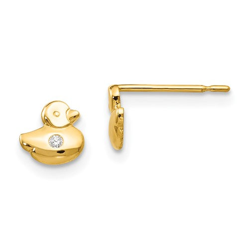 14k-madi-k-cz-childrens-duck-post-earrings-SolomonJeweler-Wichita-KS-CustomJewelry