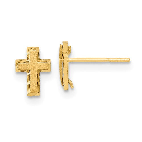 14k-madi-k-satin-polished-diamond-cut-cross-post-earrings-SolomonJeweler-Wichita-KS-CustomJewelry