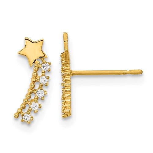 14k-madi-k-kids-cz-shooting-star-post-earrings-SolomonJeweler-Wichita-KS-CustomJewelry