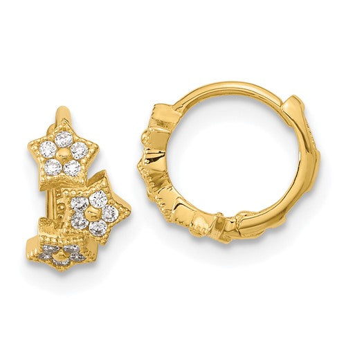 14k-madi-k-cz-3-star-hinged-hoop-earrings-SolomonJeweler-Wichita-KS-CustomJewelry