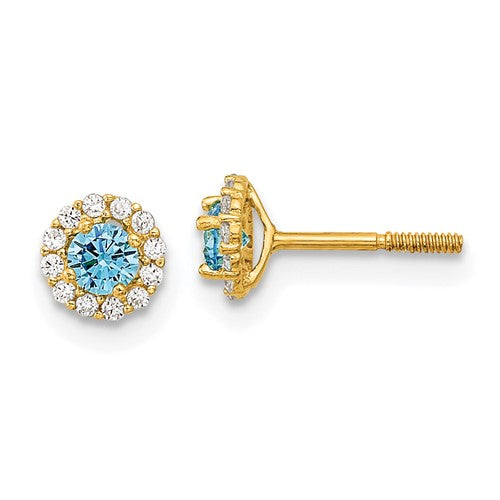 14k-madi-k-polished-blue-and-clear-cz-post-earrings-SolomonJeweler-Wichita-KS-CustomJewelry