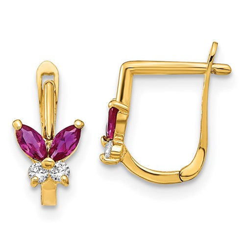 14k-madi-k-polished-red-and-white-cz-butterfly-hoops-SolomonJeweler-Wichita-KS-CustomJewelry