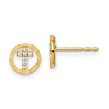 14k-madi-k-cz-diamond-cut-circle-cross-post-earrings-SolomonJeweler-Wichita-KS-CustomJewelry