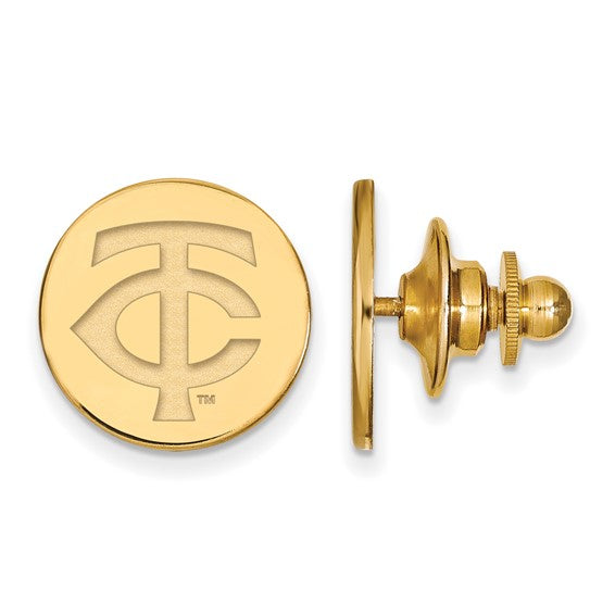 Major League Baseball LogoArt Minnesota Twins Pin in 14 Karat Gold - Solomon Jewelers