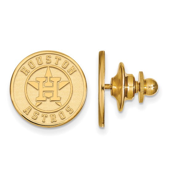 Major League Baseball LogoArt  Houston Astros Pin in 14 Karat Gold - Solomon Jewelers