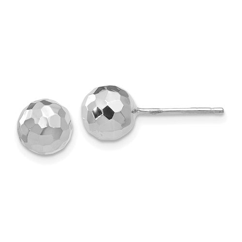 14k-white-gold-polished-diamond-cut-7mm-ball-post-earrings-SolomonJeweler-Wichita-KS-CustomJewelry