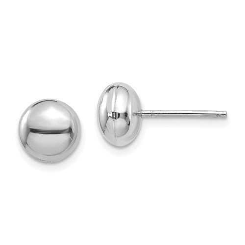 14k-white-polished-8mm-button-post-earrings-SolomonJeweler-Wichita-KS-CustomJewelry