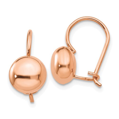 14k-rose-polished-8mm-button-kidney-wire-earrings-SolomonJeweler-Wichita-KS-CustomJewelry