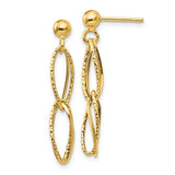 14k-gold-polished-textured-post-dangle-earrings-SolomonJeweler-Wichita-KS-CustomJewelry
