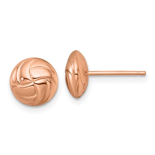 14k-rose-gold-polished-textured-post-earrings-SolomonJeweler-Wichita-KS-CustomJewelry