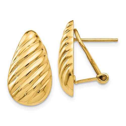 14k-polished-diagonal-teardrop-omega-back-post-earrings-SolomonJeweler-Wichita-KS-CustomJewelry
