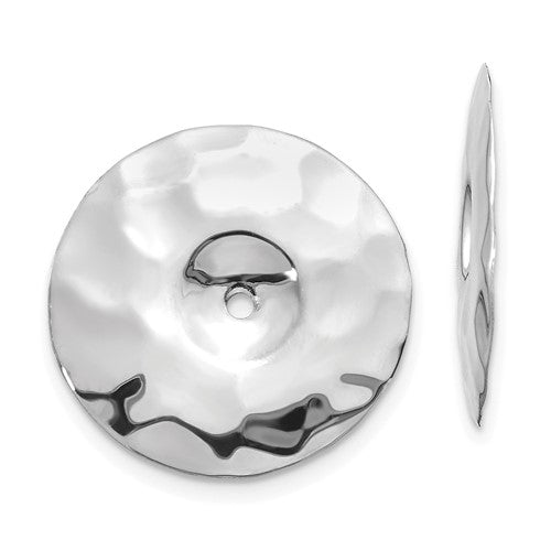14k-white-gold-polished-hammered-disc-earring-jackets-SolomonJeweler-Wichita-KS-CustomJewelry
