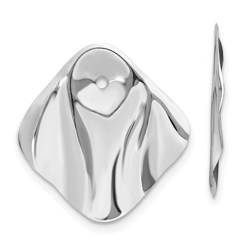 14k-white-gold-polished-hammered-square-earring-jackets-SolomonJeweler-Wichita-KS-CustomJewelry