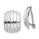 14k-white-gold-polished-ribbed-non-pierced-omega-back-earrings-SolomonJeweler-Wichita-KS-CustomJewelry