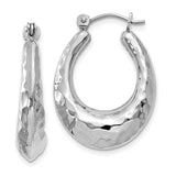 14k-white-gold-polished-hammered-hoop-earrings-SolomonJeweler-Wichita-KS-CustomJewelry