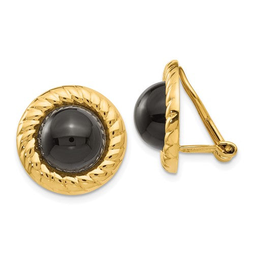 14k-omega-clip-non-pierced-onyx-earrings-SolomonJeweler-Wichita-KS-CustomJewelry