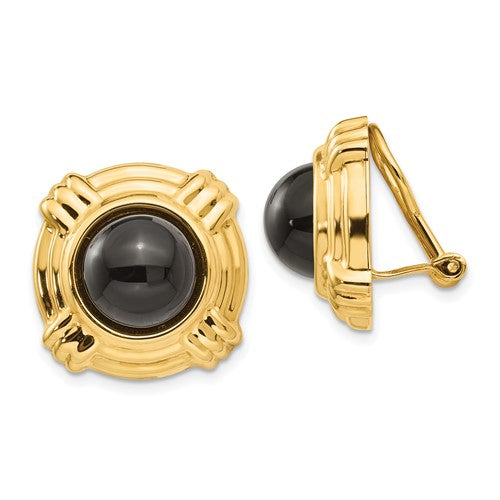 14k-omega-clip-onyx-non-pierced-earrings-SolomonJeweler-Wichita-KS-CustomJewelry