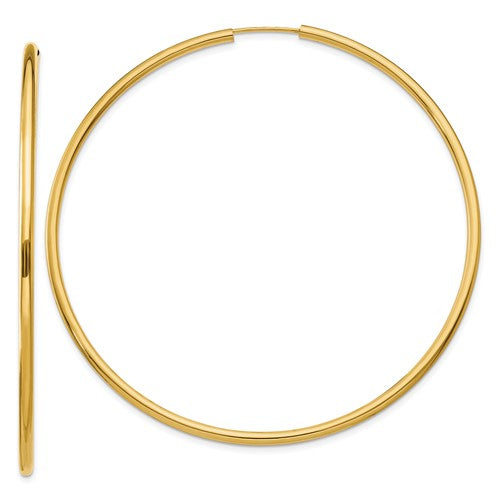 14k-polished-round-endless-2mm-hoop-earrings-SolomonJeweler-Wichita-KS-CustomJewelry