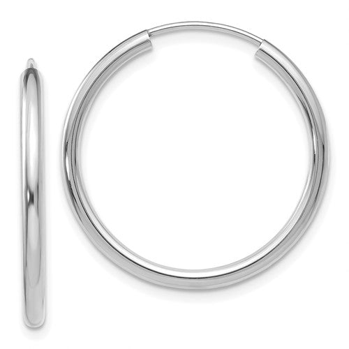 14k-white-gold-polished-endless-2mm-hoop-earrings-SolomonJeweler-Wichita-KS-CustomJewelry