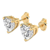 1 1/2 CT. T.W. Heart Shaped Certified Lab Diamond Solitaire Stud Earrings (VS1-E)