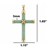 14 Karat Yellow Gold Large Polished Jade X Cross Pendant