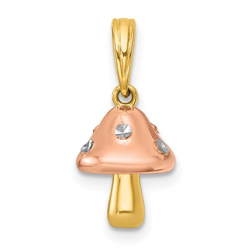 14k-with-white-rhodium-and-rose-plating-polished-3-d-mushroom-charm-SolomonJeweler-Wichita-KS-CustomJewelry