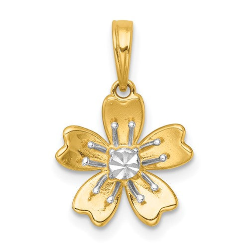 14k-with-white-rhodium-polished-blooming-flower-charm-SolomonJeweler-Wichita-KS-CustomJewelry