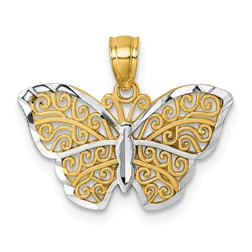 14k-polished-w-rhodium-diamond-cut-filigree-butterfly-pendant-SolomonJeweler-Wichita-KS-CustomJewelry