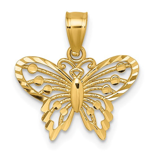 14k-polished-and-diamond-cut-polished-butterfly-pendant-SolomonJeweler-Wichita-KS-CustomJewelry