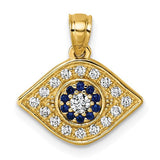 14k-polished-lab-created-blue-spinel-and-cz-evil-eye-pendant-SolomonJeweler-Wichita-KS-CustomJewelry