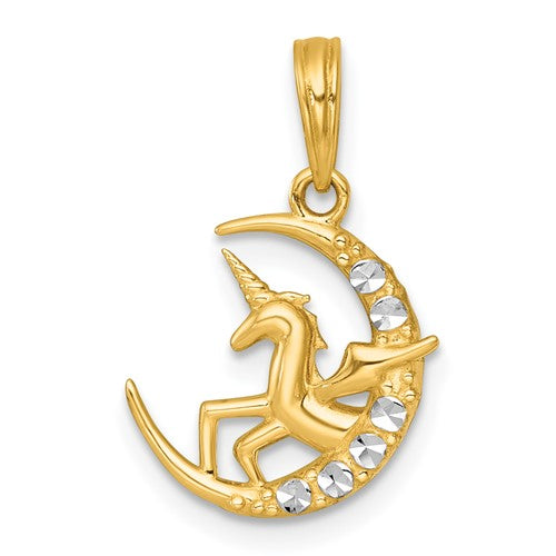 14k-with-white-rhodium-polished-unicorn-in-moon-charm-SolomonJeweler-Wichita-KS-CustomJewelry
