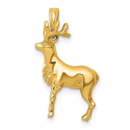 14k-polished-3-d-reindeer-charm-SolomonJeweler-Wichita-KS-CustomJewelry