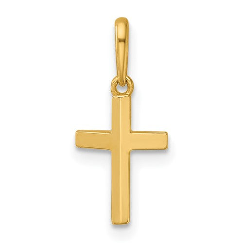 14k-polished-knife-edge-latin-cross-pendant-SolomonJeweler-Wichita-KS-CustomJewelry