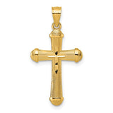 14k-polished-and-d-c-grooved-cross-pendant-SolomonJeweler-Wichita-KS-CustomJewelry